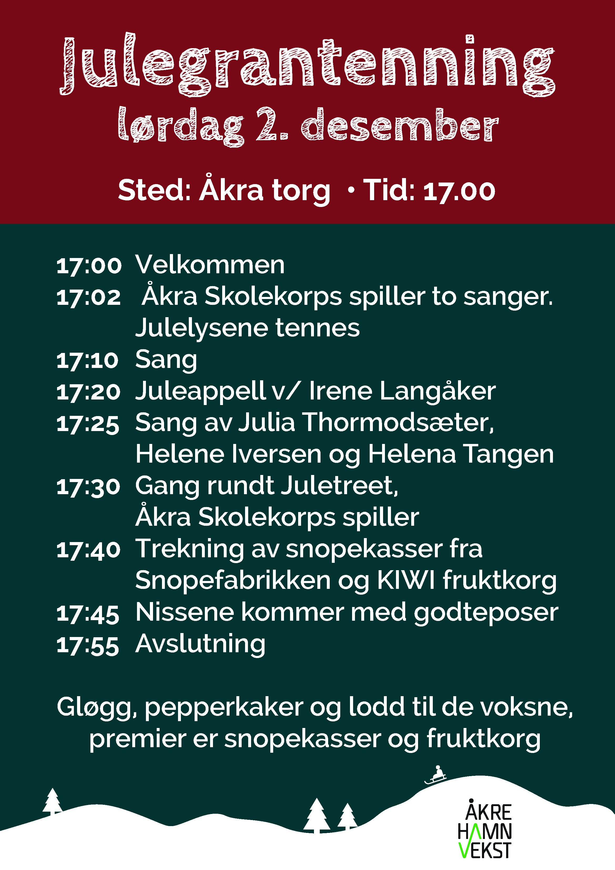 Julegrantenning på lørdag