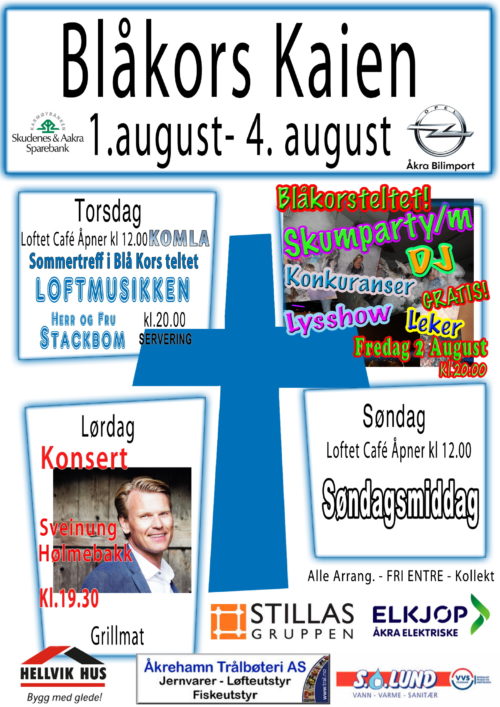 Program på Blåkorskaien 2019 fra 1 til 4 august